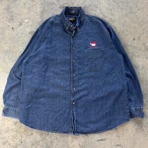 90s North Carolina Denim Button Up Shirt